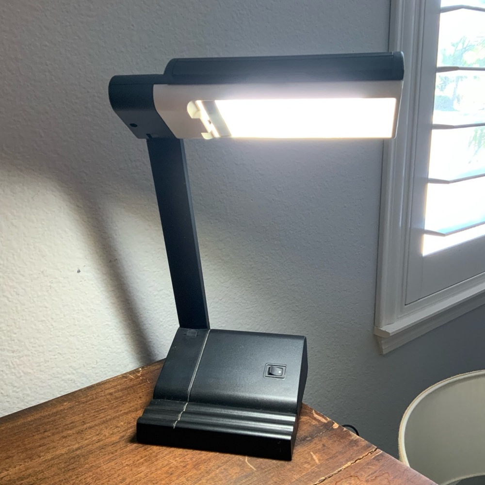 OttLite LED Desk Lamp Black Lightweight Adjustable Mod E63G56